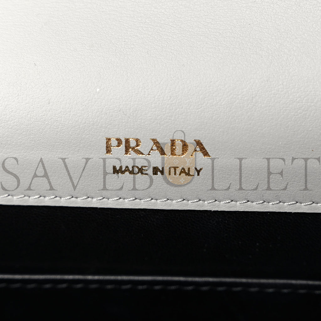 PRADA CITY CALFSKIN SAFFIANO ENVELOPE FLAP WITH CHAIN NUBE (20*13*4cm)