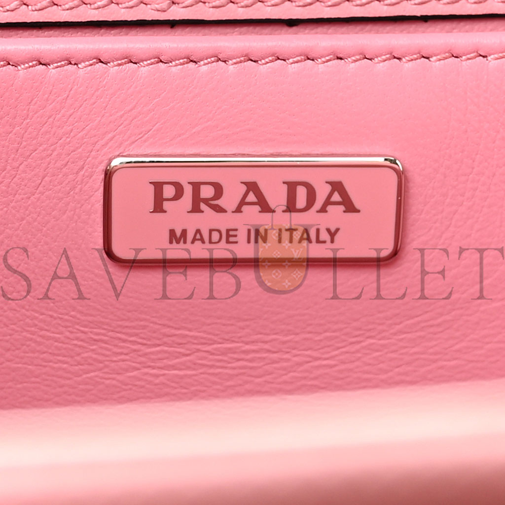 PRADA SAFFIANO CITY CALF LIGHT FRAME BAG PINK (22*18*9cm)