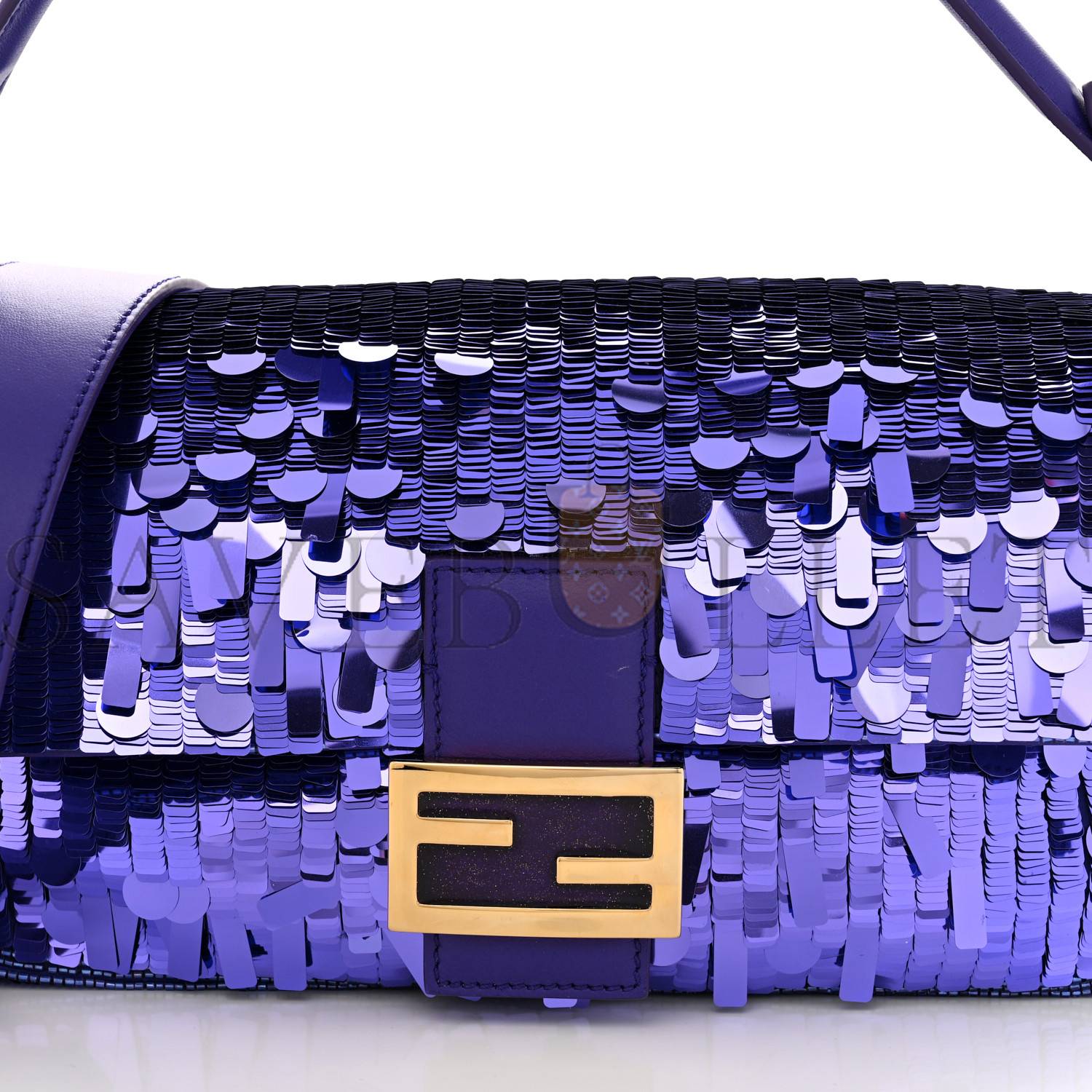 FENDI SEQUIN PAILLETTES SHINY NAPPA SEX AND THE CITY BAGUETTE VIOLA PURPLE RAIN (27*15*6cm)