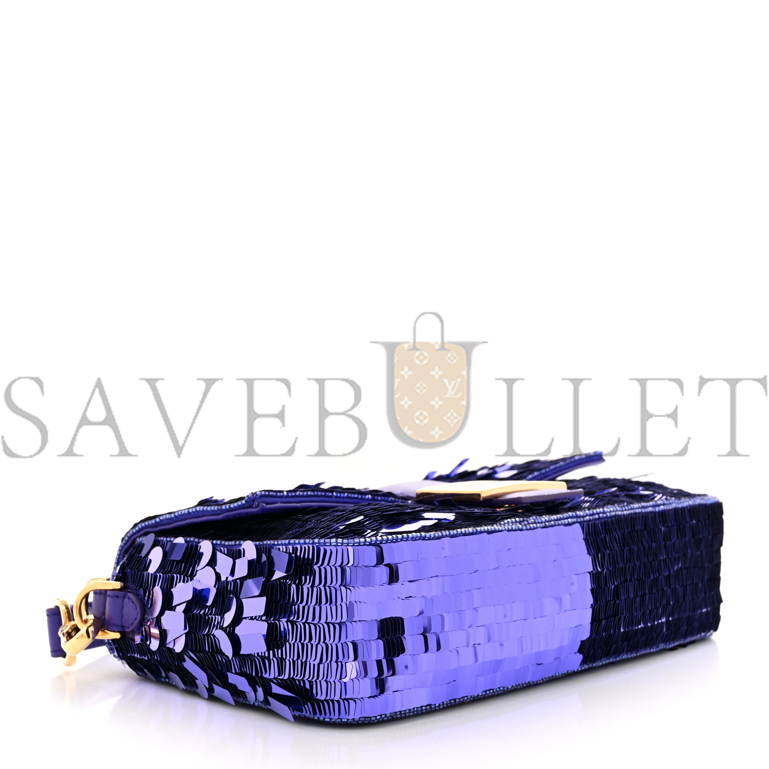 FENDI SEQUIN PAILLETTES SHINY NAPPA SEX AND THE CITY BAGUETTE VIOLA PURPLE RAIN (27*15*6cm)