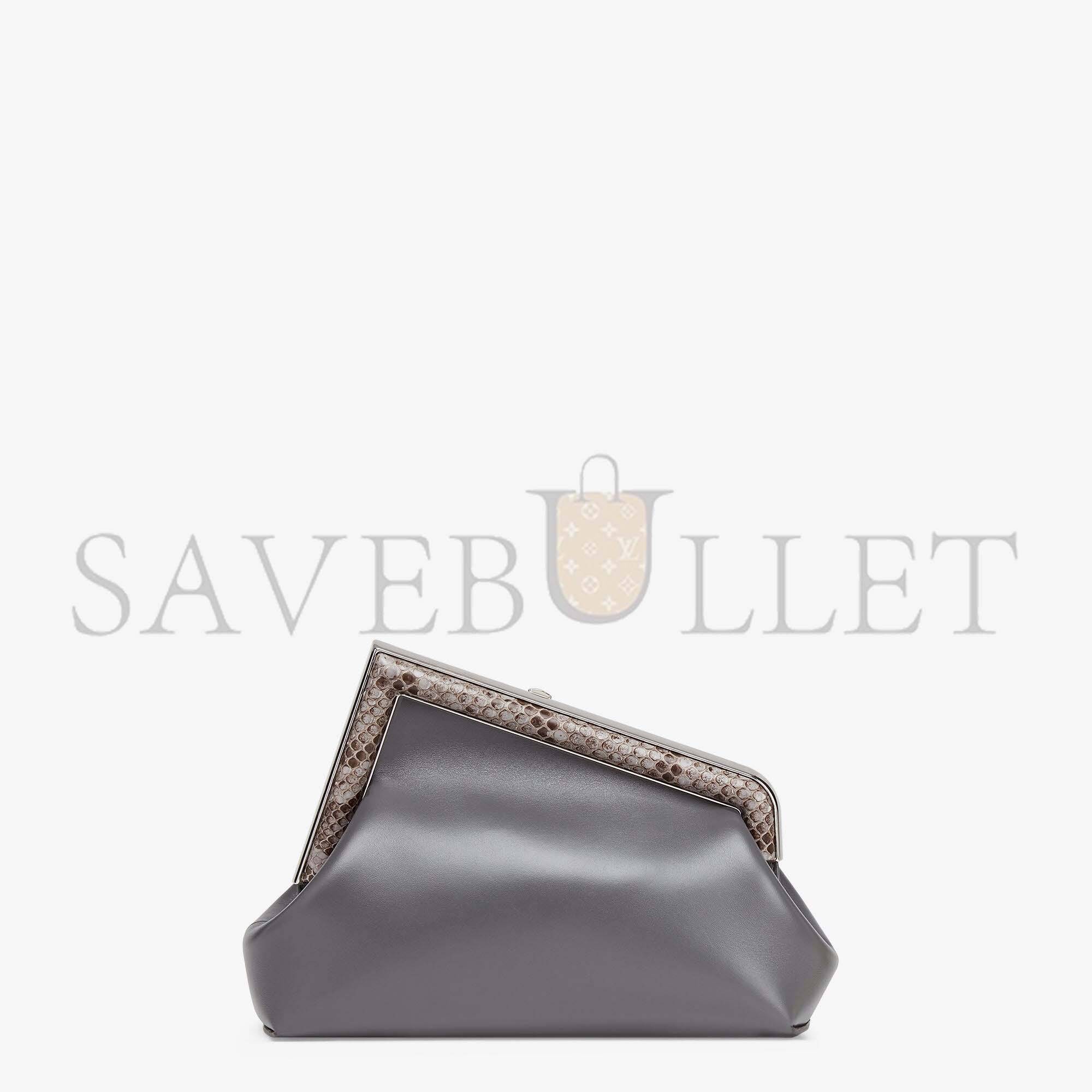 FENDI FIRST SMALL - PYTHON AND DARK GRAY LEATHER BAG 8BP129AGWRF1I00 (26*18*9.5cm)