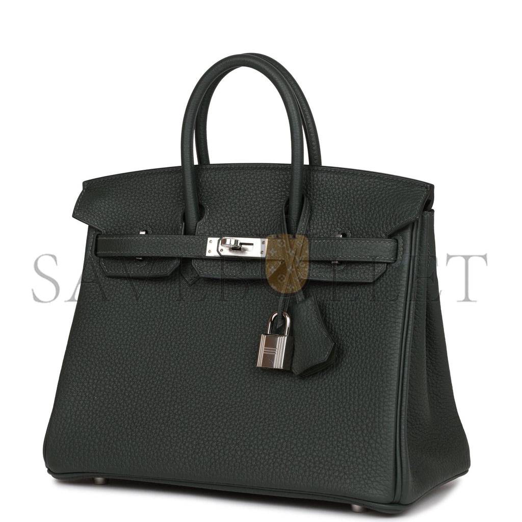 HERMES BIRKIN 25 VERT FONCE TOGO GOLD HARDWARE HANDMADE (25cm)