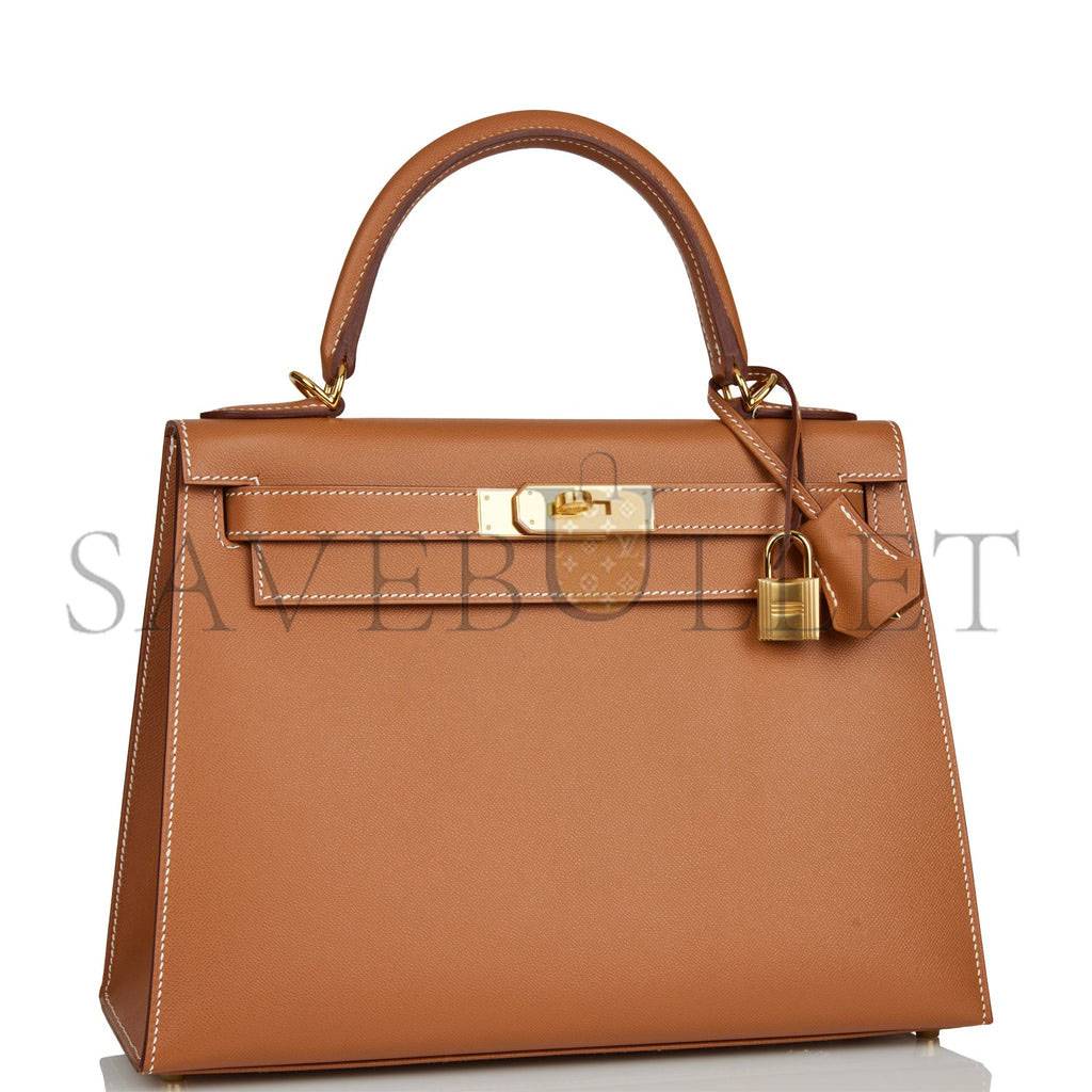 HERMES KELLY SELLIER 28 GOLD MADAME GOLD HARDWARE (28*22*10cm)