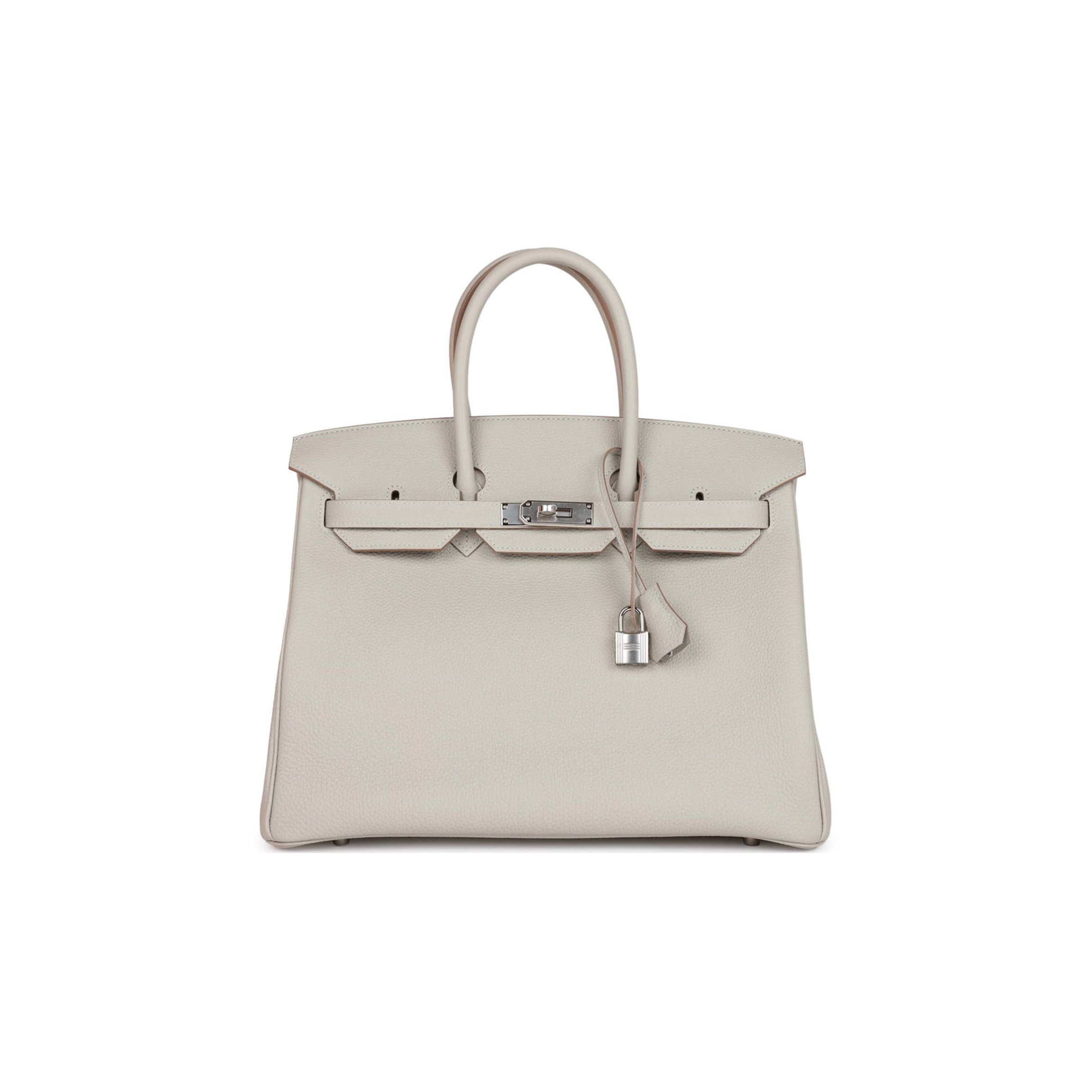 HERMES BIRKIN 35 GRIS PERLE TOGO PALLADIUM HARDWARE 39882110468190 (35cm)