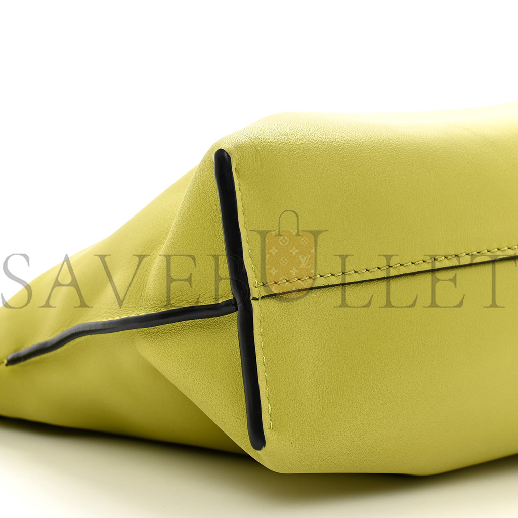 LOEWE CALFSKIN MINI FLAMENCO KNOT CLUTCH LIME YELLOW (23*18*7cm)