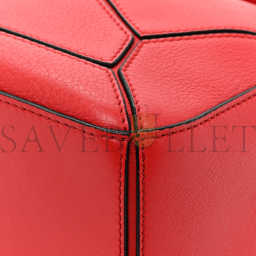 LOEWE CALFSKIN SMALL PUZZLE BAG SCARLET (24*16.5*10.5cm)