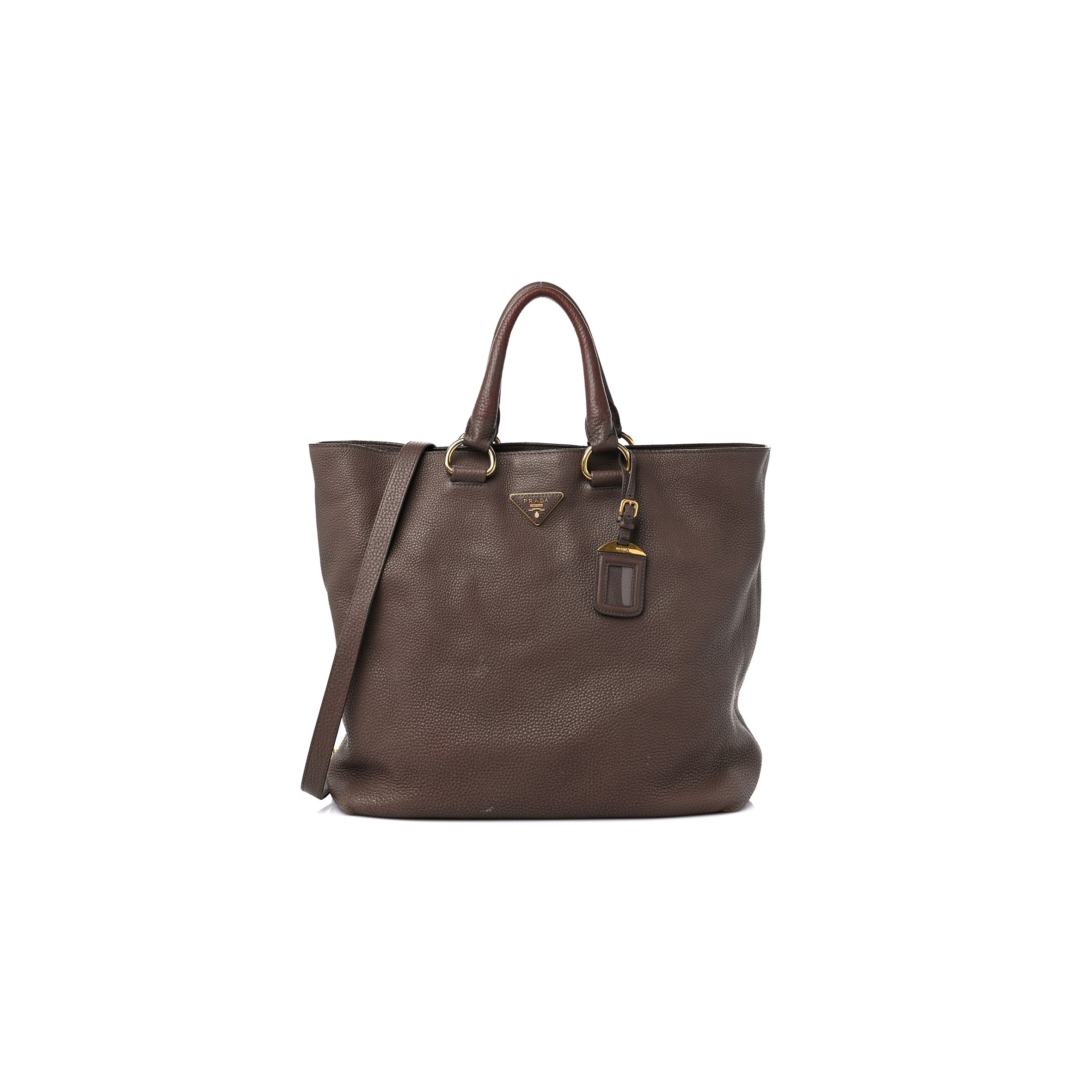 PRADA VITELLO DAINO SHOPPING TOTE PALISSANDRO (35*34*13cm)