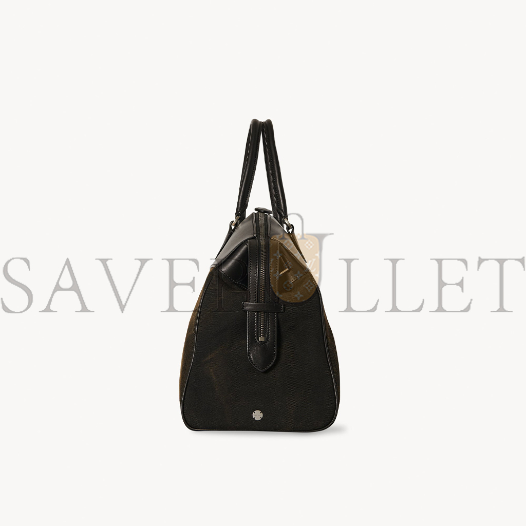 THE ROW GEORGE DUFFLE IN LEATHER AND DENIM BLACKBLACK W1630L52W763BBLCS (43*30*18cm)