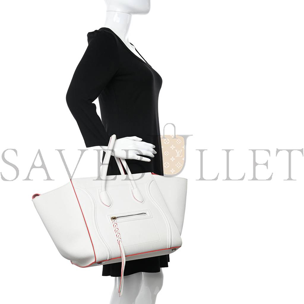 CELINE GRAINED CALFSKIN MEDIUM PHANTOM LUGGAGE WHITE (30*29*24cm)