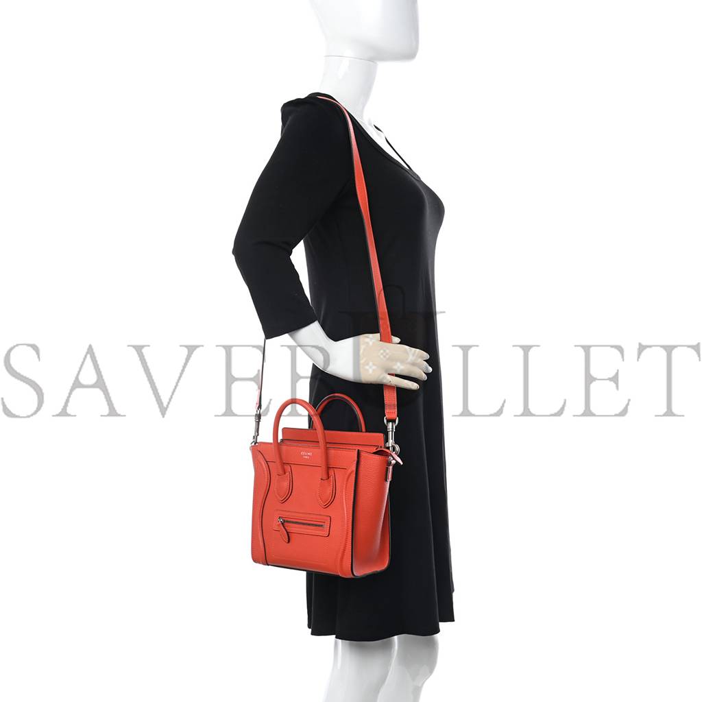 CELINE BABY GRAINED CALFSKIN NANO LUGGAGE RED (20*20*10cm)