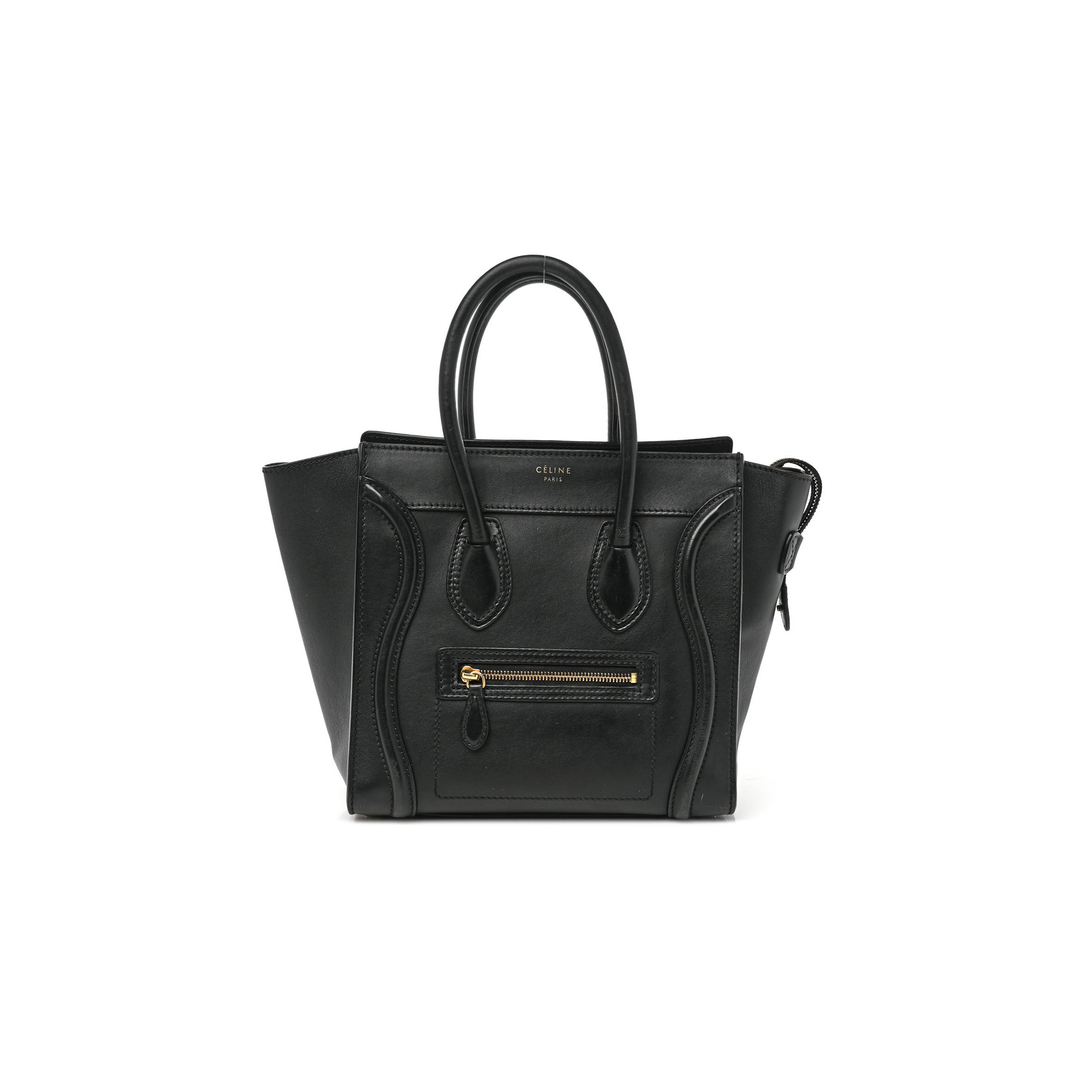 CELINE SMOOTH CALFSKIN MICRO LUGGAGE BLACK (29*26*14cm)