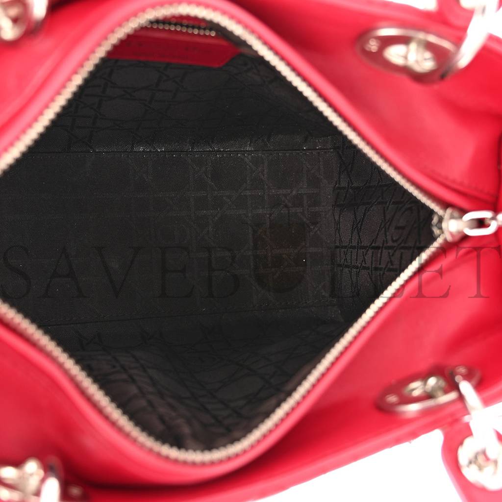 DIOR LAMBSKIN CANNAGE MEDIUM LADY DIOR RED (23*20*12.1cm)