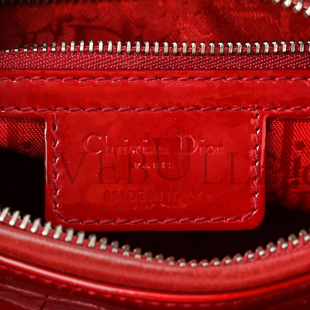 DIOR PATENT CANNAGE MEDIUM LADY DIOR RED (23*20*12.1cm)